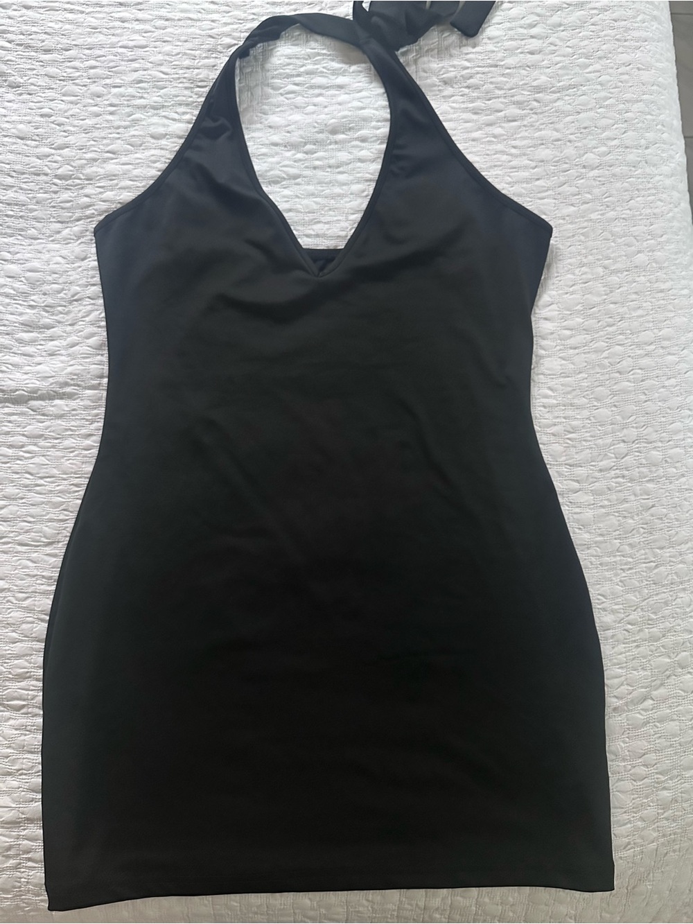 Missguided+ Black Halter Mini Dress